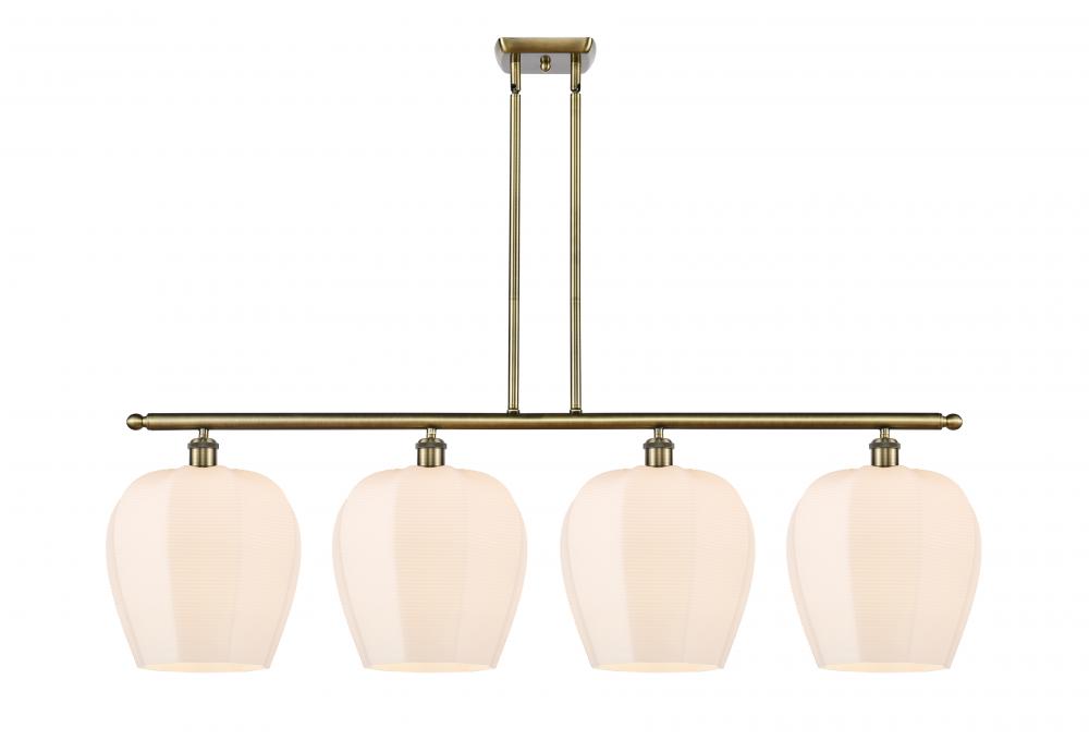 Norfolk - 4 Light - 50 inch - Antique Brass - Stem hung - Island Light