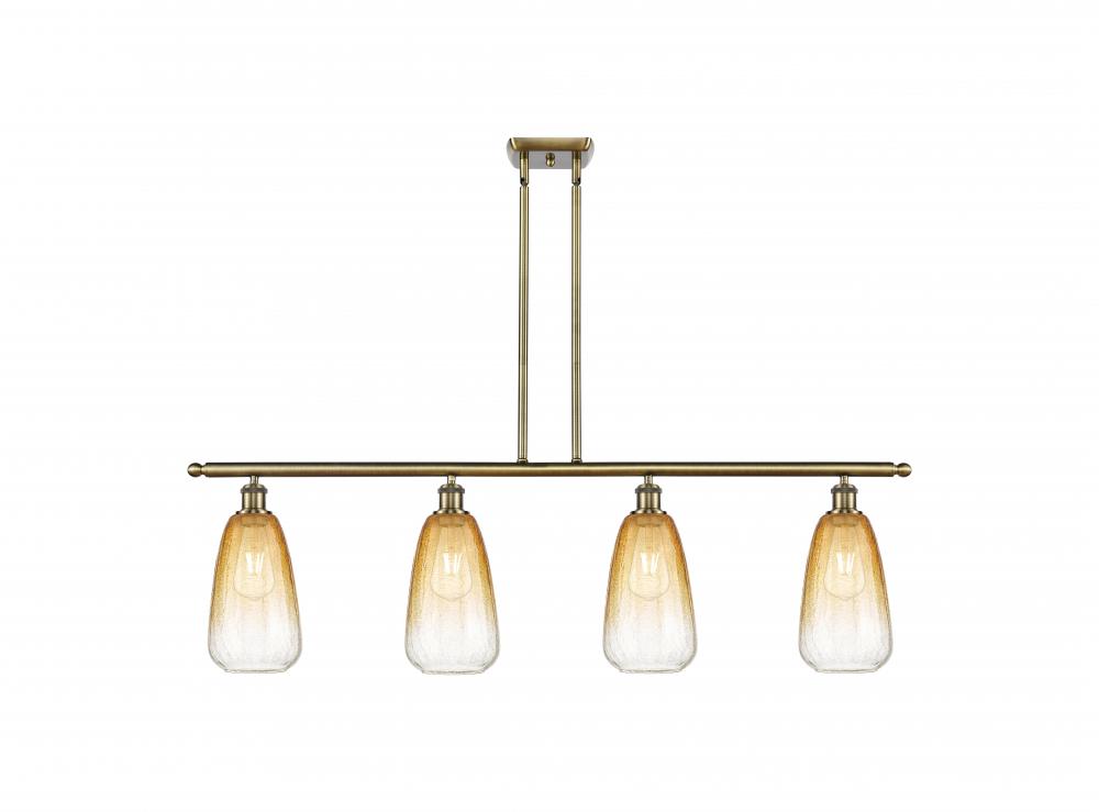 Brookhaven Almond - 4 Light - 48 inch - Antique Brass - Stem Hung - Island Light