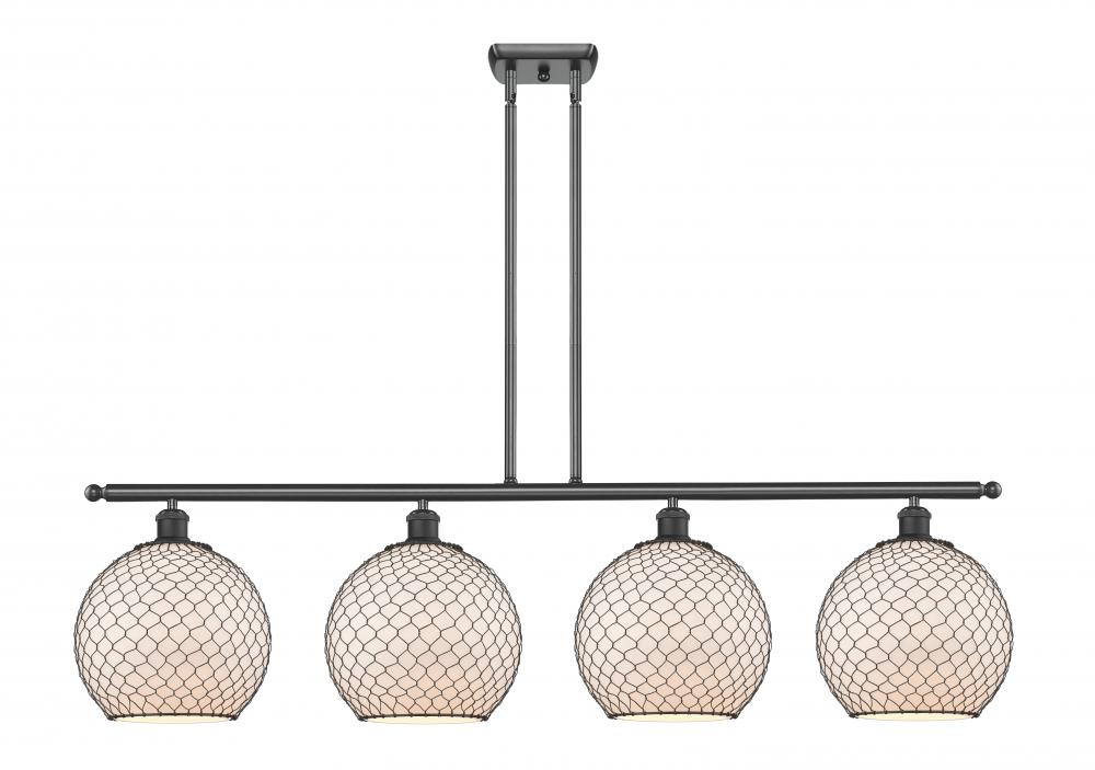 Large Farmhouse Chicken Wire 4 Light Island Light