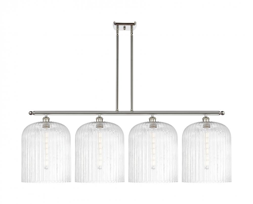 Bridal Veil - 4 Light - 48 inch - Polished Nickel - Stem hung - Island Light