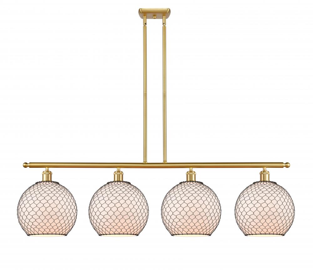 Large Farmhouse Chicken Wire 4 Light Island Light