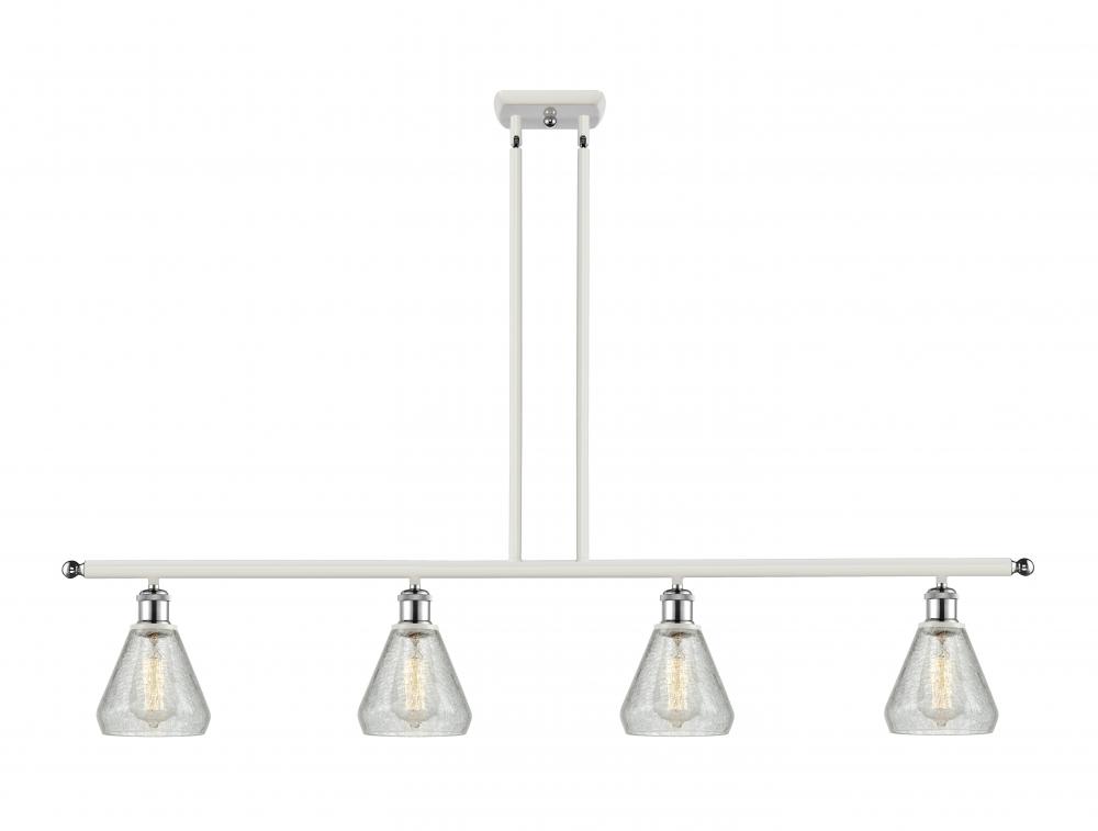 Conesus - 4 Light - 48 inch - White Polished Chrome - Stem hung - Island Light