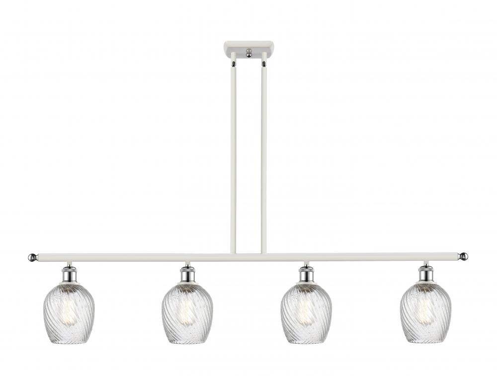 Salina - 4 Light - 48 inch - White Polished Chrome - Stem hung - Island Light