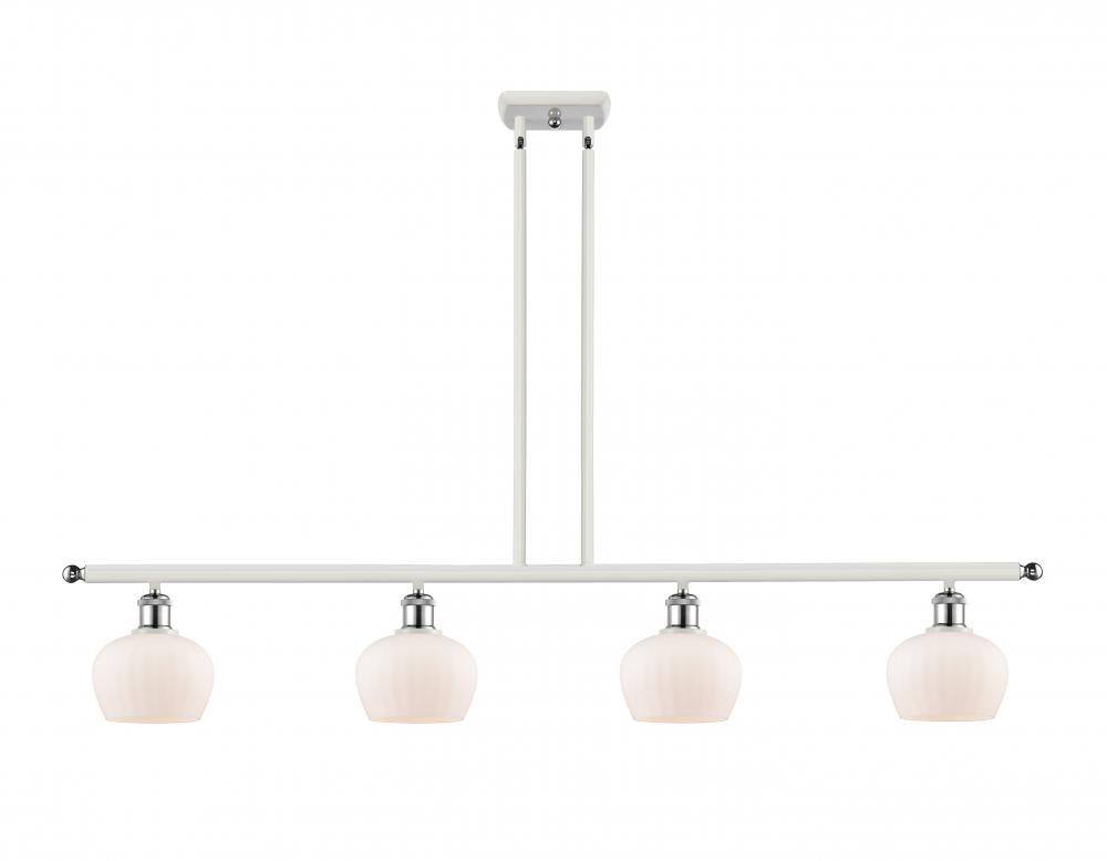 Fenton - 4 Light - 48 inch - White Polished Chrome - Stem hung - Island Light