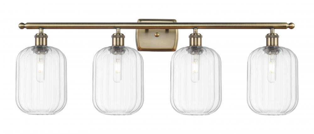 Preston Cylinder - 4 Light - 37 inch - Antique Brass - Bath Vanity Light