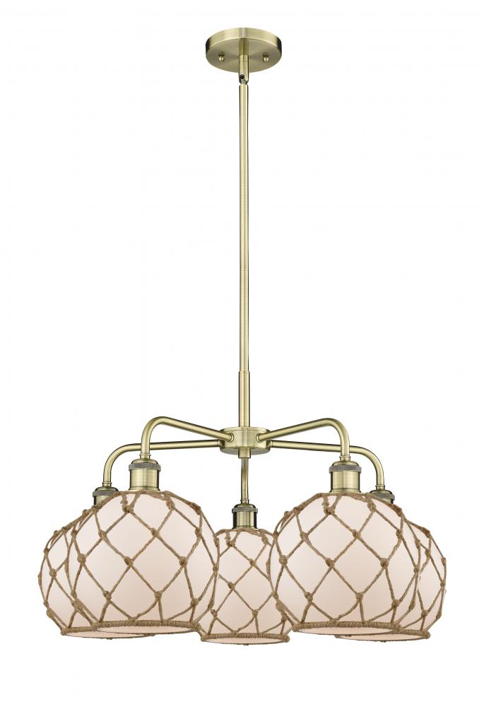 Farmhouse Rope - 5 Light - 27 inch - Antique Brass - Stem hung - Chandelier