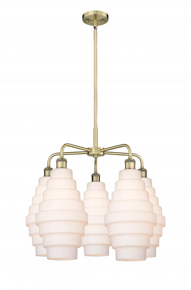 Cascade - 5 Light - 26 inch - Antique Brass - Chandelier