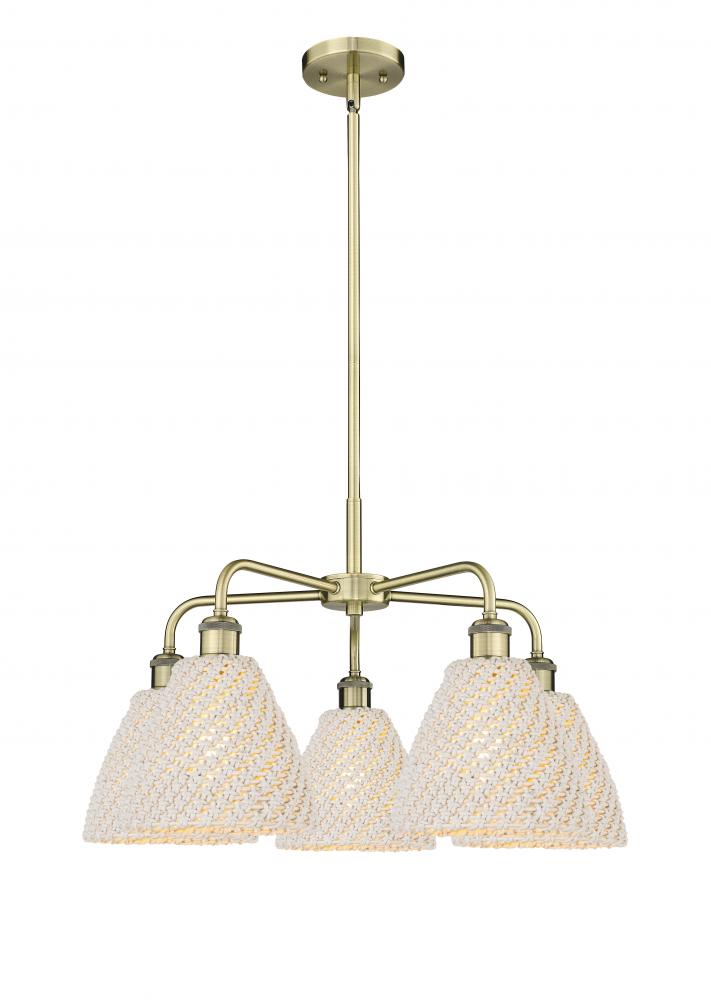 Bristol Natural - 5 Light - 26 inch - Antique Brass - Stem hung - Chandelier