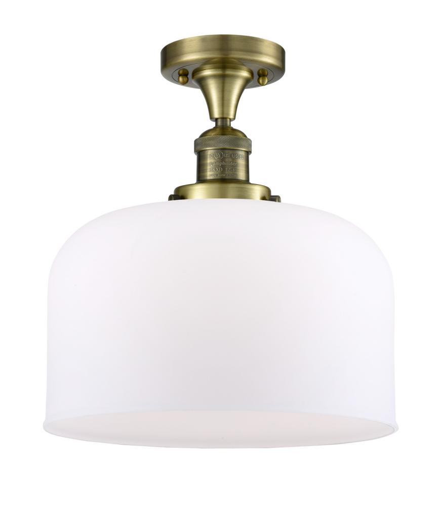 Bell - 1 Light - 12 inch - Antique Brass - Semi-Flush Mount