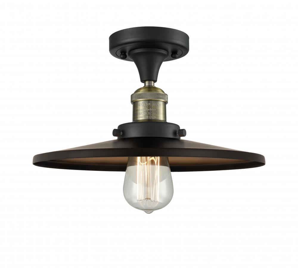 Railroad - 1 Light - 12 inch - Oil Rubbed Bronze - Semi-Flush Mount