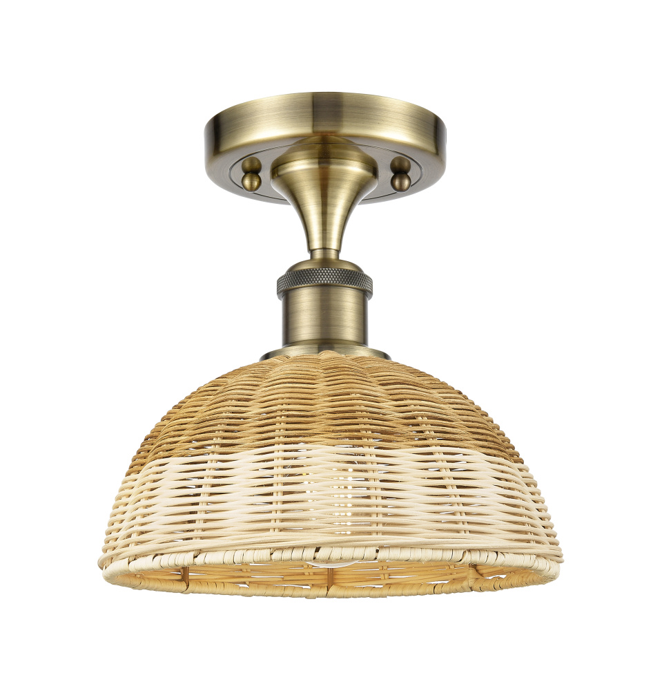 Bristol Natural II - 1 Light - 9 inch - Antique Brass - Semi-Flush Mount