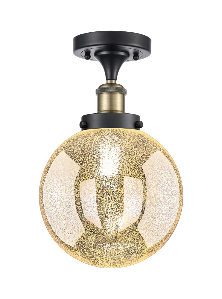 Beacon - 1 Light - 8 inch - Black Antique Brass - Semi-Flush Mount