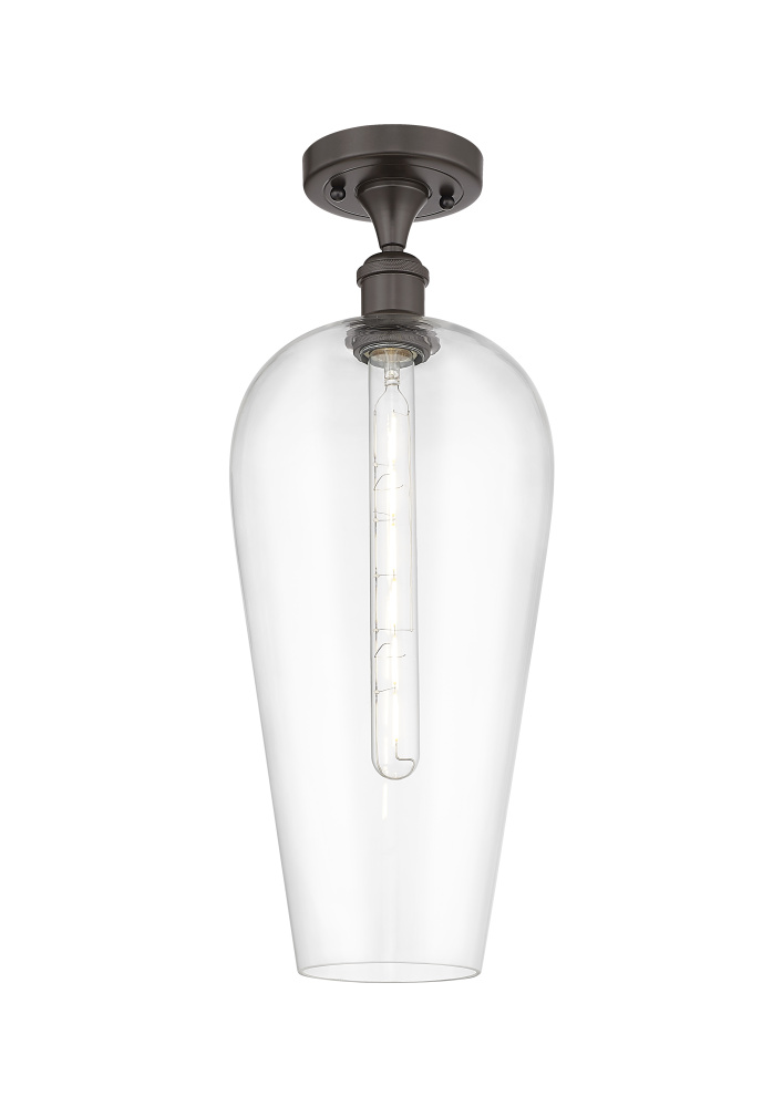 Chelsea - 1 Light - 8 inch - Antique Brass - Semi-Flush Mount