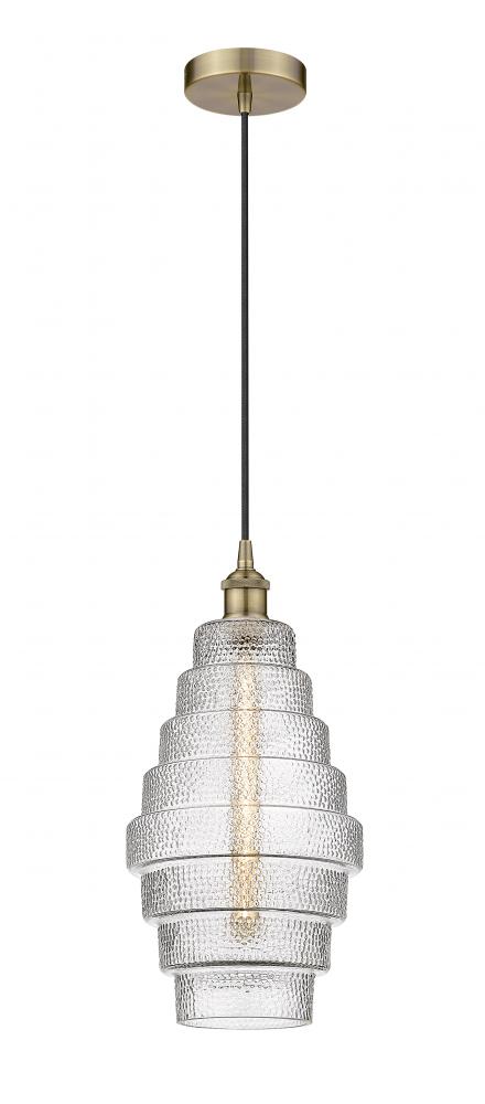 Cascade - 1 Light - 8 inch - Antique Brass - Cord hung - Mini Pendant