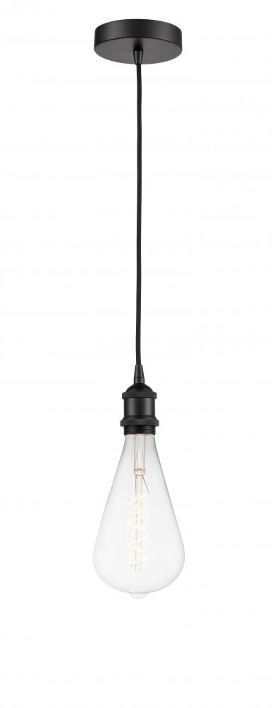 Edison - 1 Light - 6 inch - Matte Black - Cord hung - Mini Pendant