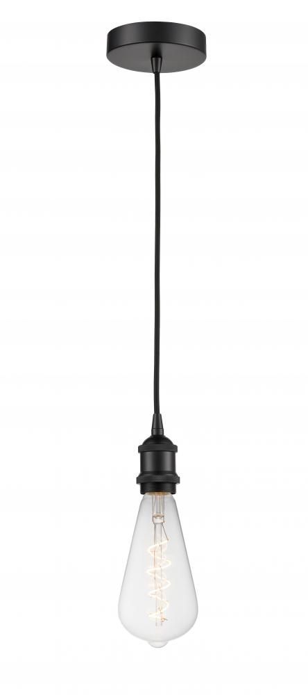 Edison - 1 Light - 4 inch - Matte Black - Cord hung - Mini Pendant