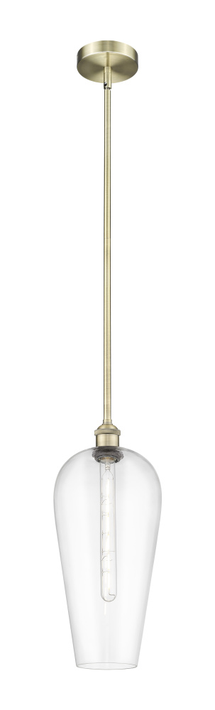 Chelsea - 1 Light - 8 inch - Antique Brass - Stem hung - Mini Pendant