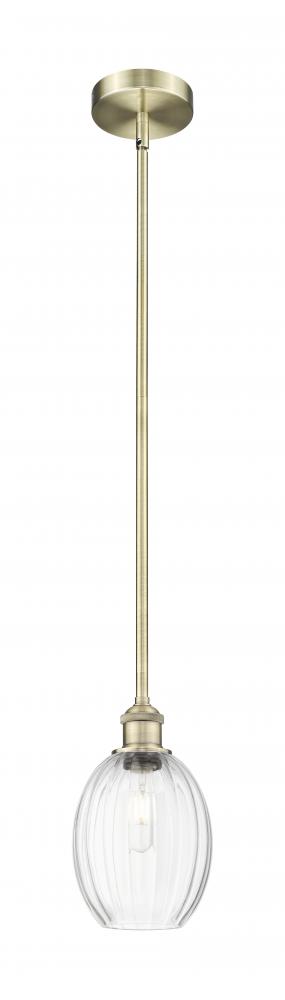 Preston Bulb - 1 Light - 6 inch - Antique Brass - Stem hung - Mini Pendant