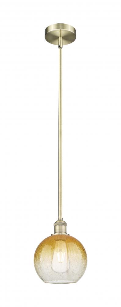 Brookhaven Globe - 1 Light - 8 inch - Antique Brass - Stem hung - Mini Pendant