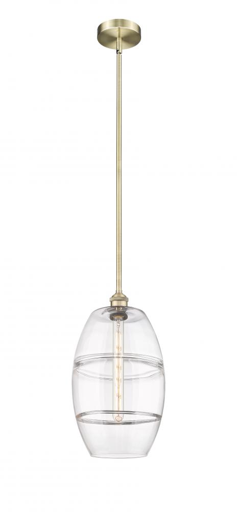 Vaz - 1 Light - 10 inch - Antique Brass - Stem hung - Mini Pendant