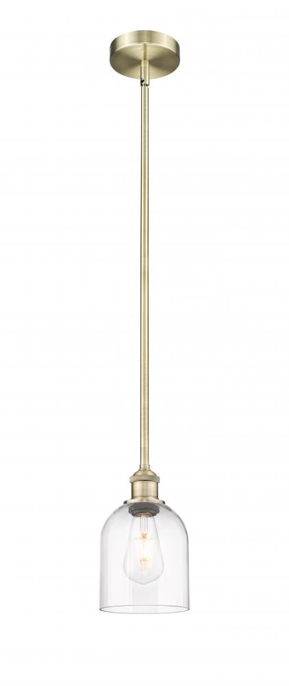 Bella - 1 Light - 6 inch - Antique Brass - Stem hung - Mini Pendant