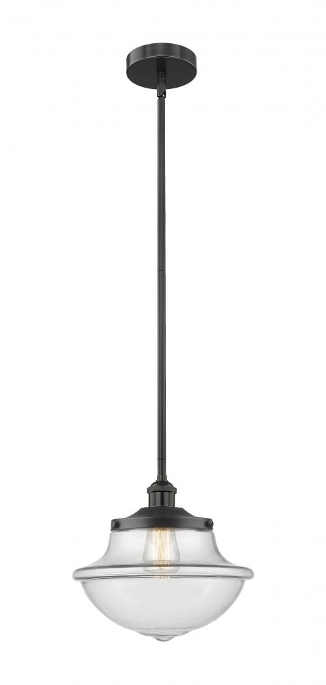 Oxford - 1 Light - 12 inch - Matte Black - Stem hung - Mini Pendant
