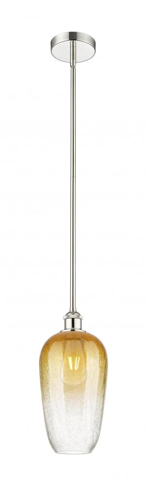 Brookhaven Flute - 1 Light - 7 inch - Polished Nickel - Stem hung - Mini Pendant