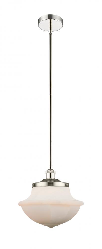 Oxford - 1 Light - 12 inch - Polished Nickel - Stem hung - Mini Pendant