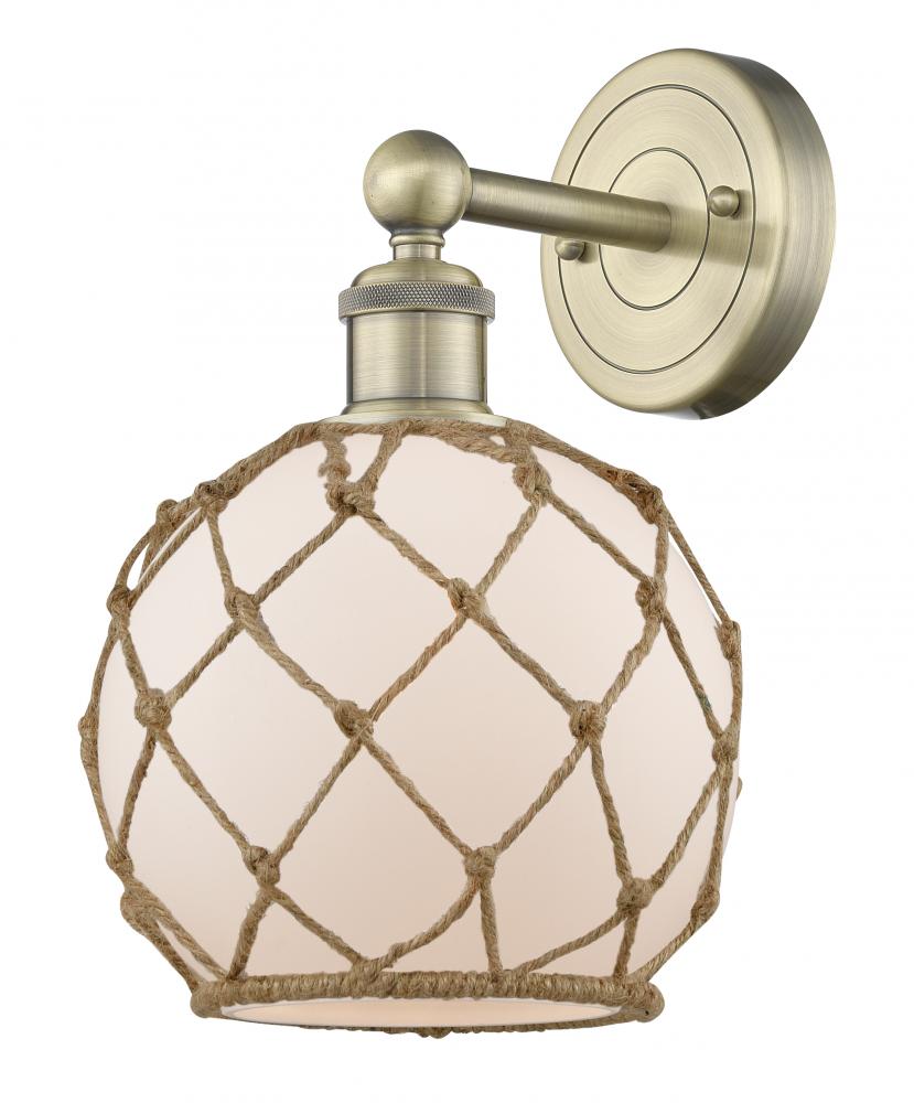 Farmhouse Rope - 1 Light - 8 inch - Antique Brass - Sconce