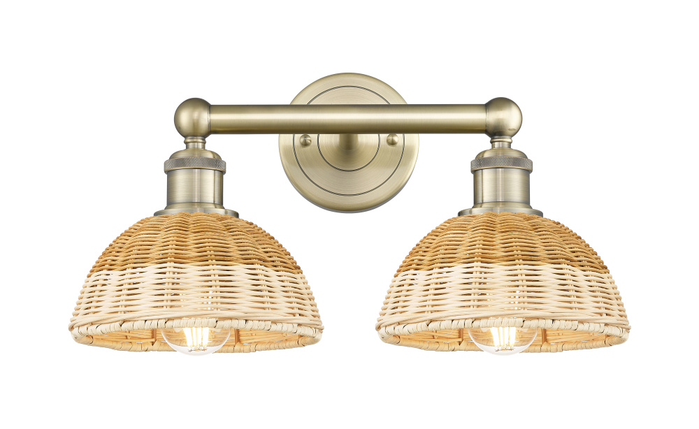 Bristol Natural II - 2 Light - 17 inch - Antique Brass - Bath Vanity Light
