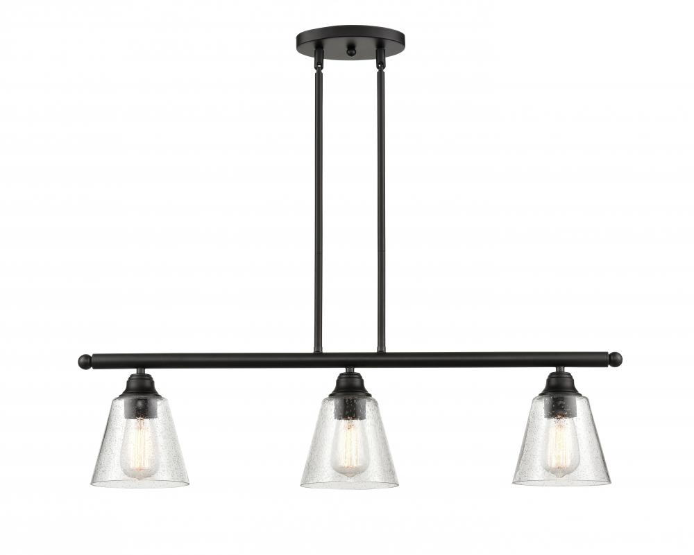 Caton - 3 Light - 34 inch - Matte Black - Stem hung - Island Light