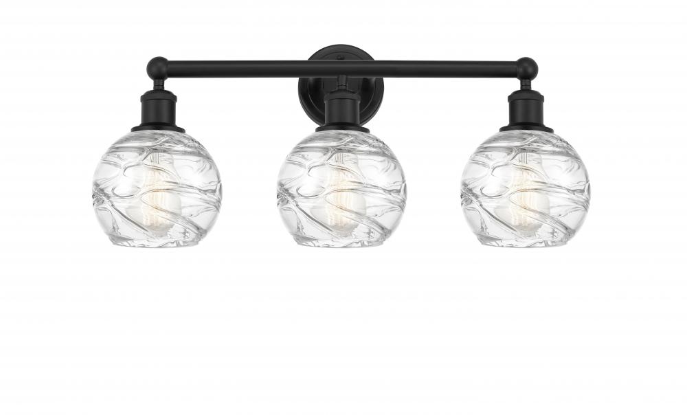 Athens Deco Swirl - 3 Light - 24 inch - Matte Black - Bath Vanity Light