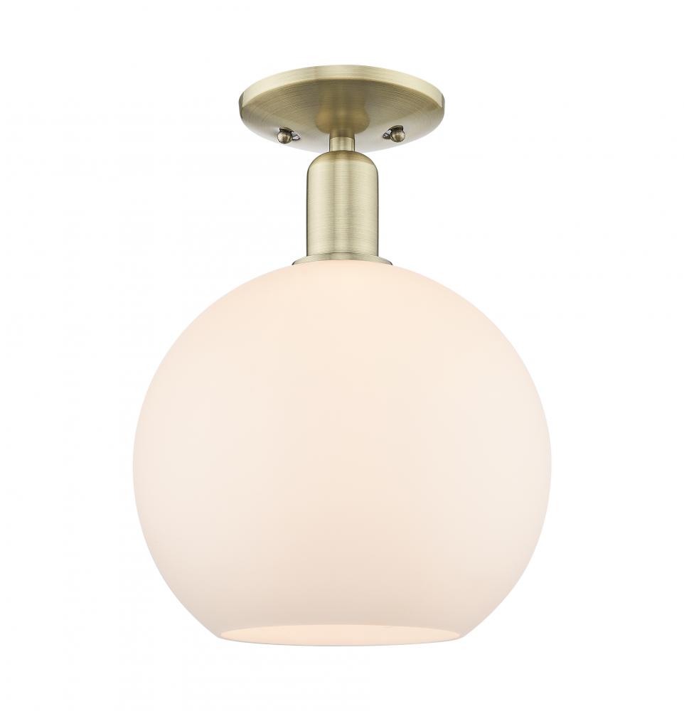 Athens - 1 Light - 10 inch - Antique Brass - Semi-Flush Mount