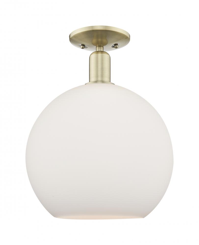 Athens - 1 Light - 12 inch - Antique Brass - Semi-Flush Mount