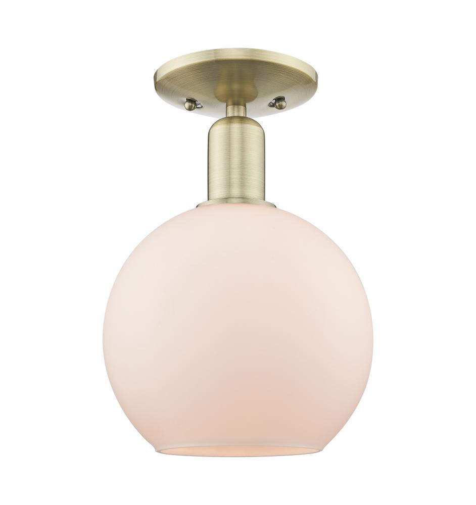 Athens - 1 Light - 8 inch - Antique Brass - Semi-Flush Mount