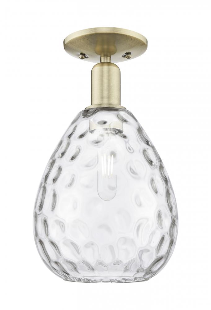 Waverly - 1 Light - 8 inch - Antique Brass - Semi-Flush Mount