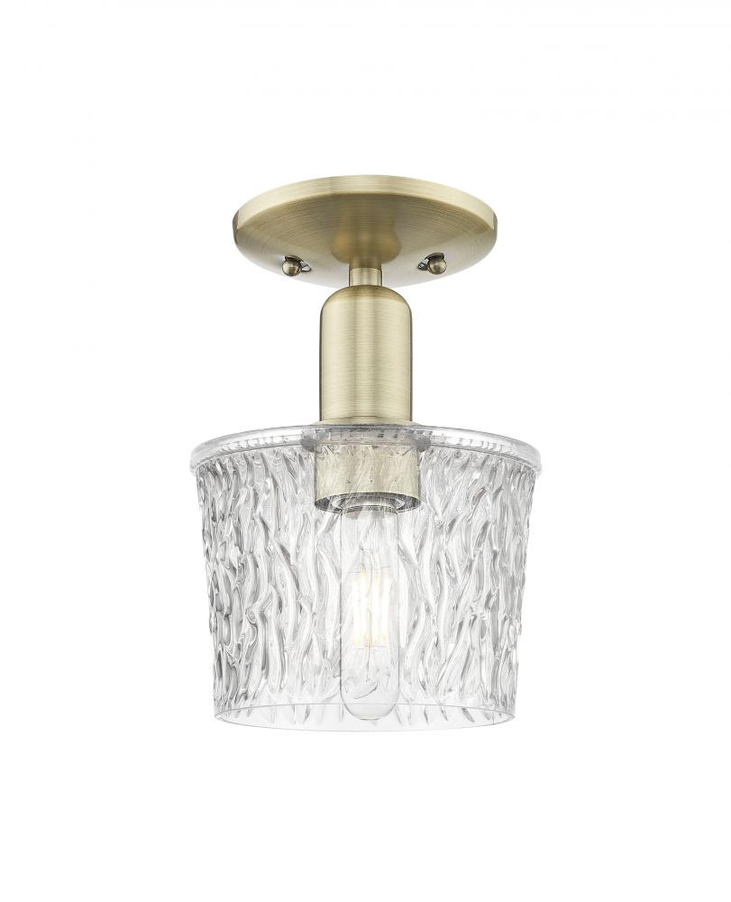 Niagara - 1 Light - 7 inch - Antique Brass - Semi-Flush Mount