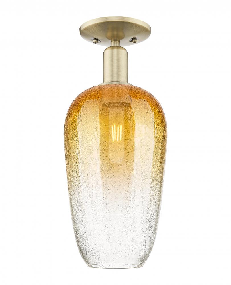 Brookhaven Flute - 1 Light - 6 inch - Antique Brass - Semi-Flush Mount