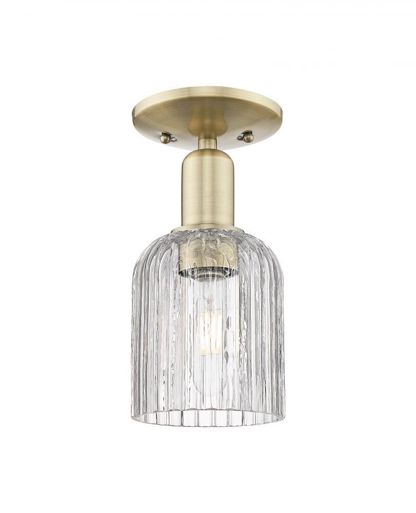 Bridal Veil - 1 Light - 6 inch - Antique Brass - Semi-Flush Mount