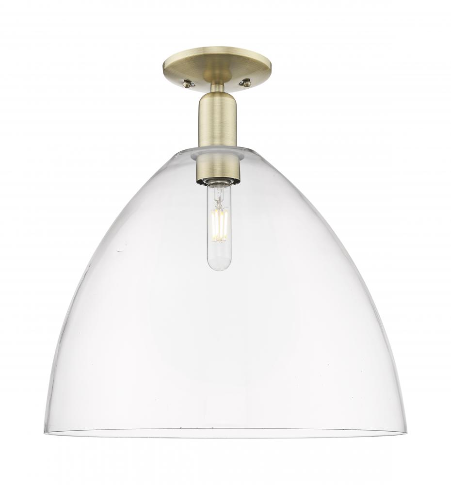 Bristol - 1 Light - 16 inch - Antique Brass - Semi-Flush Mount