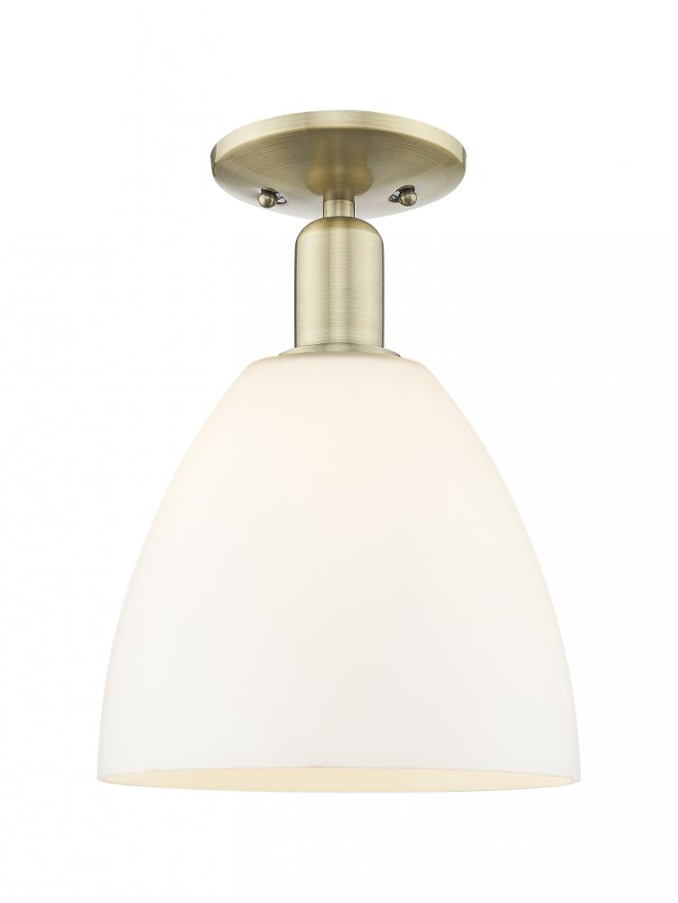 Bristol - 1 Light - 9 inch - Antique Brass - Semi-Flush Mount