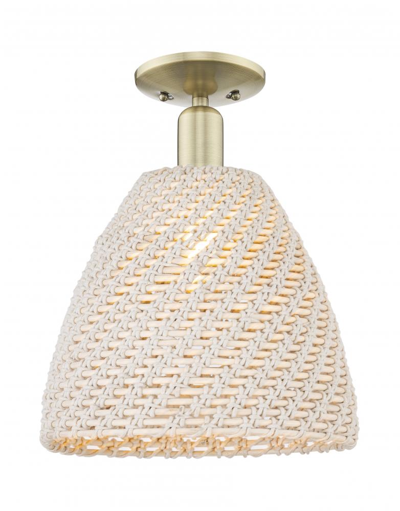 Bristol Natural - 1 Light - 6 inch - Antique Brass - Semi-Flush Mount