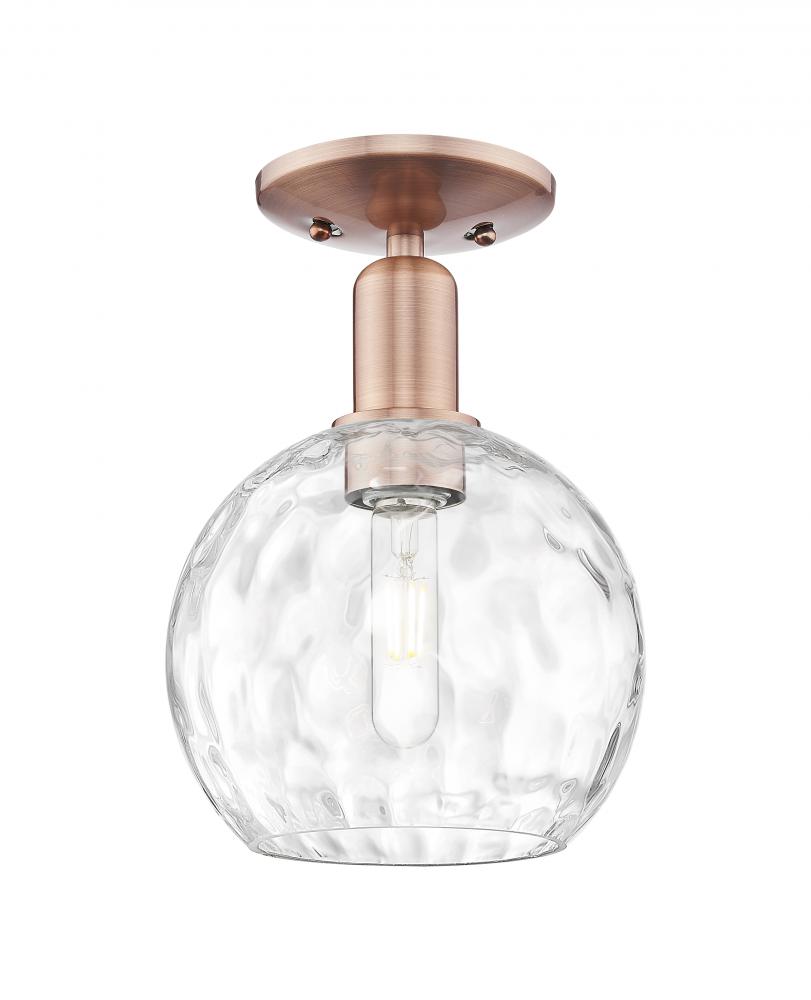 Athens Water Glass - 1 Light - 8 inch - Antique Copper - Semi-Flush Mount