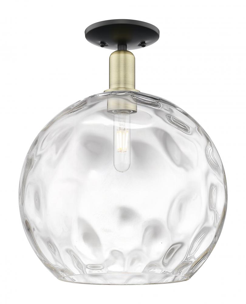 Athens Water Glass - 1 Light - 13 inch - Black Antique Brass - Semi-Flush Mount