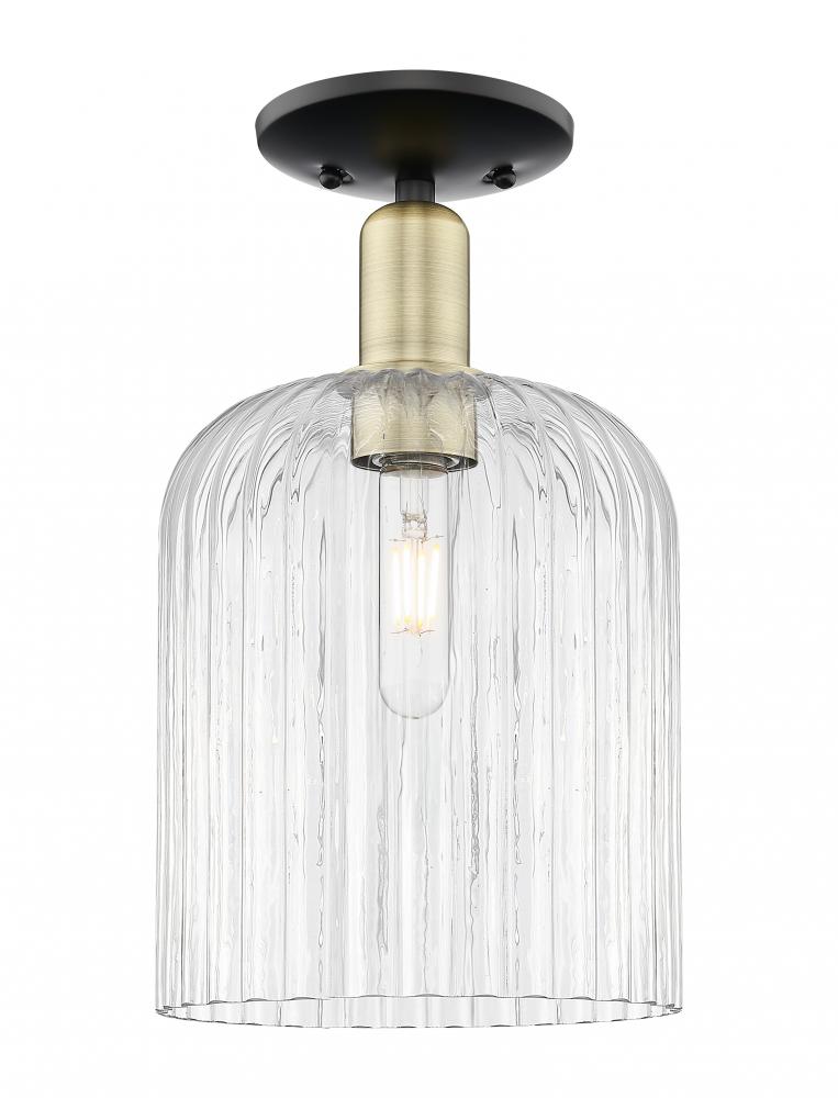 Bridal Veil - 1 Light - 8 inch - Black Antique Brass - Semi-Flush Mount