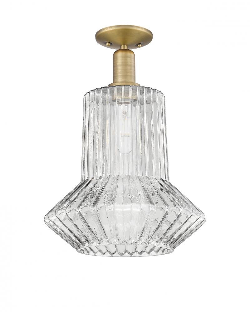 Springwater - 1 Light - 12 inch - Antique Brass - Semi-Flush Mount