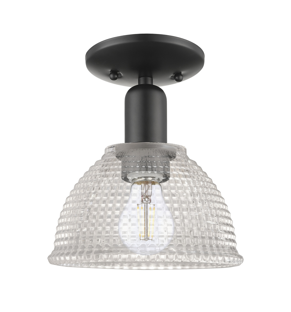 Arietta - 1 Light - 8 inch - Antique Brass - Semi-Flush Mount