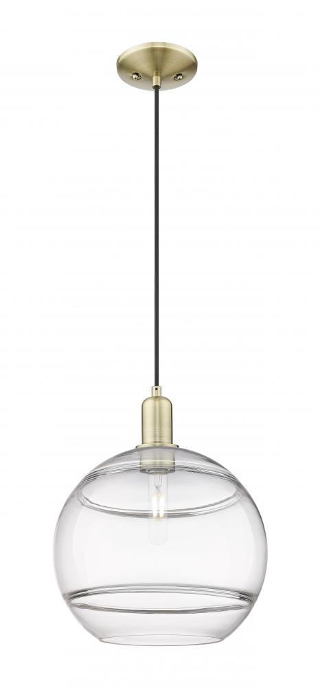 Rochester - 1 Light - 12 inch - Antique Brass - Cord hung - Mini Pendant