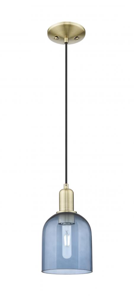 Bella - 1 Light - 6 inch - Antique Brass - Cord hung - Mini Pendant