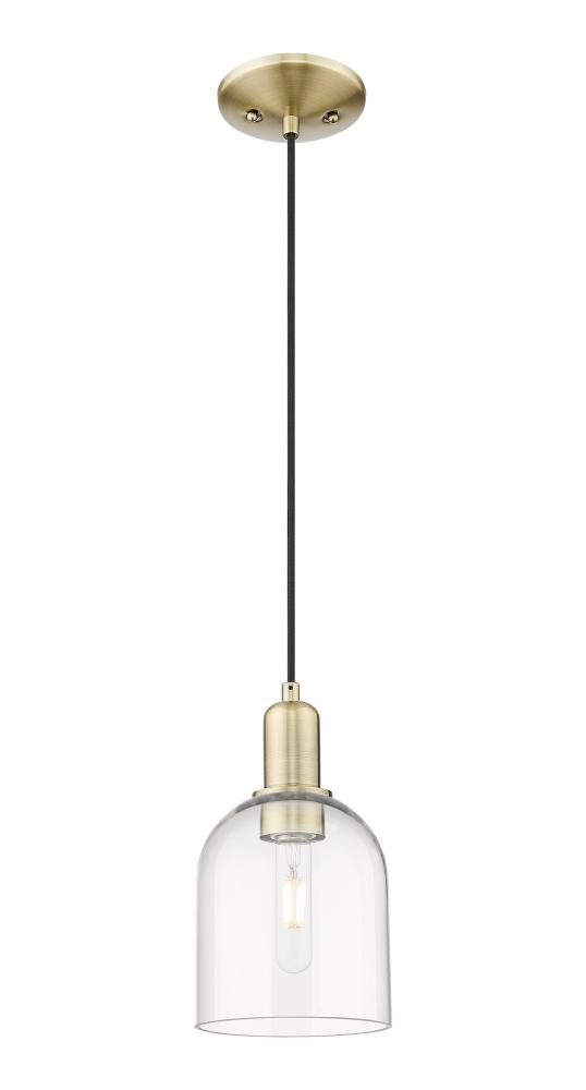 Bella - 1 Light - 6 inch - Antique Brass - Cord hung - Mini Pendant